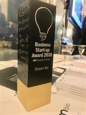 Stream Bio Wins Institute of Physics Business Start-Up Award 2018