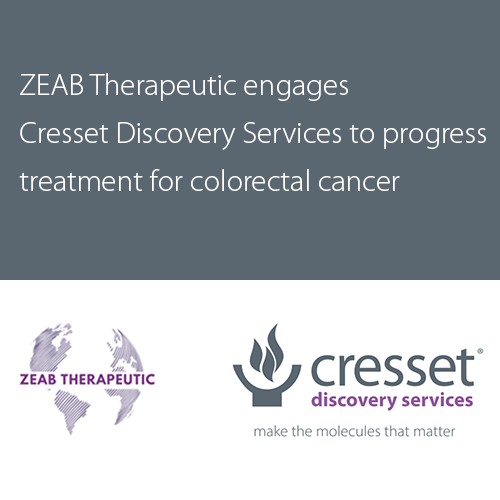 ZEAB Therapeutic engages Cresset Discovery Services to progress treatment for colorectal cancer