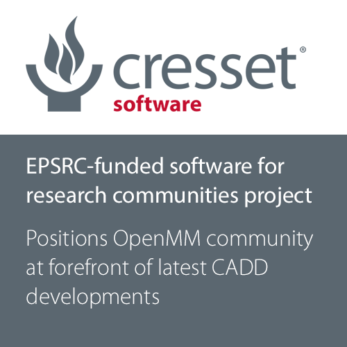 EPSRC-funded software for research communities project to position OpenMM community at forefront of latest CADD developments