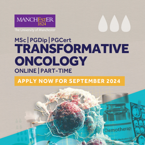 Study Transformative Oncology, online and part-time at The University of Manchester